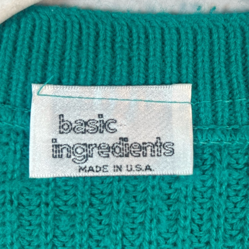 Basic Ingredients Bright Green Button Front Sweat… - image 4